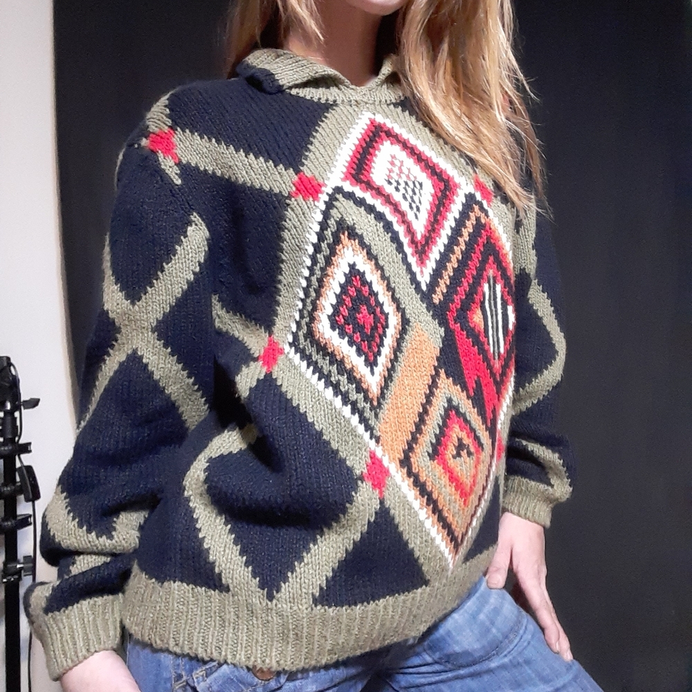 1990's Oversized Geometric Pullover - image 3